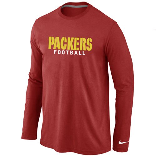 Nike Green Bay Packers Authentic Font Long Sleeve NFL T-Shirt - Red